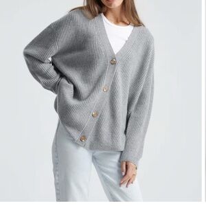 Mongolian Spring Cashmere Oversized Boyfriend Cardigan Sweater